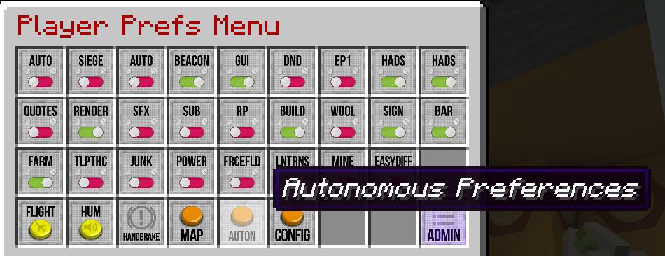 Autonomous preferences button