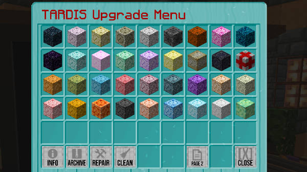 TARDIS Upgrade Menu