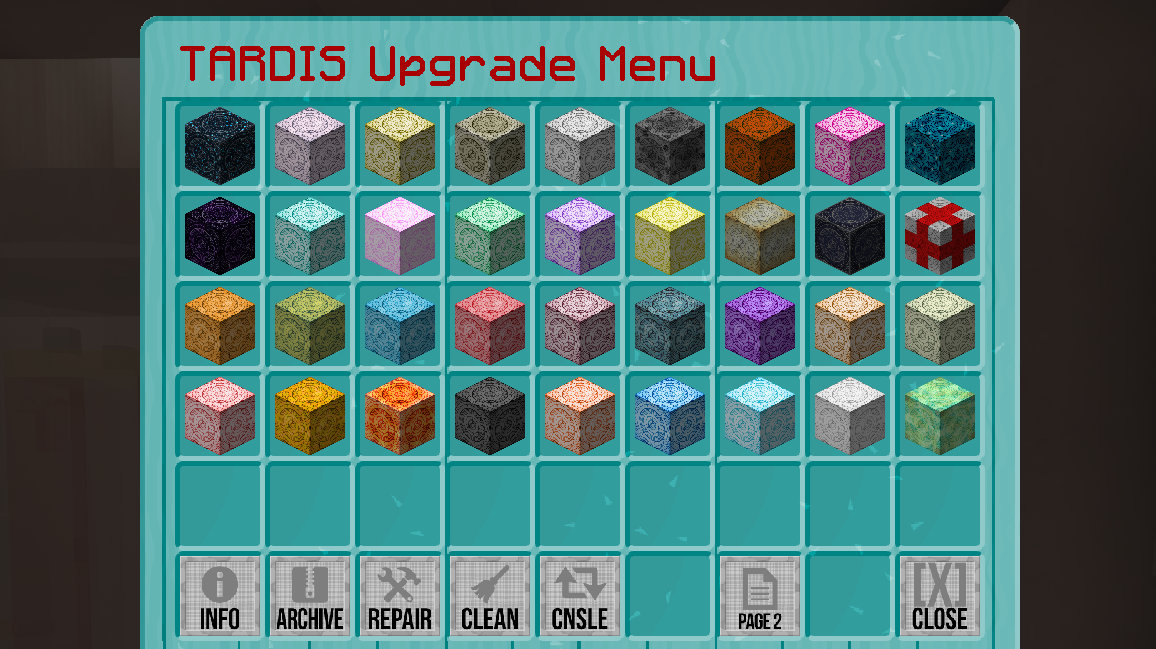 TARDIS Upgrade Menu